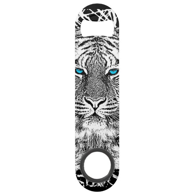 Black And White Blue Eyes Tiger design (Back)