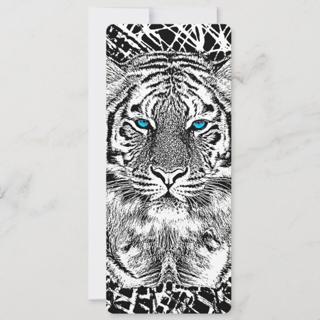 Black And White Blue Eyes Tiger Graphic (Front)