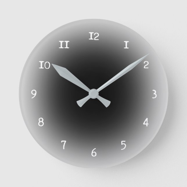 Black and white blur round clock (Front)