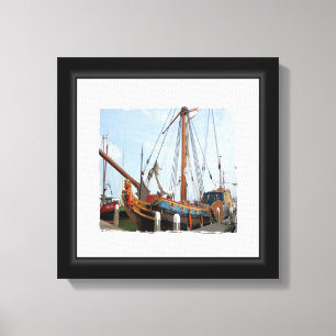 Black And White Boat Canvas Print