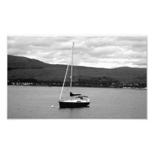 Black and White Boat Photograph