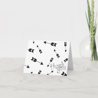 Black and White Boho Arrow Thank You Card