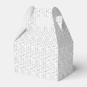 Black and white boho doodle abstract pattern favour box