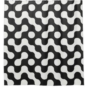 Black and White Bold Abstract Geometric Shower Curtain