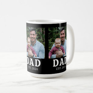 Black And White Bold Dad Established Coffee Mug
