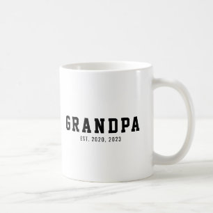 Black And White Bold Grandpa Established Coffee Mug