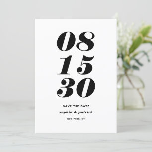 Black and White Bold Italic Typography Save The Date