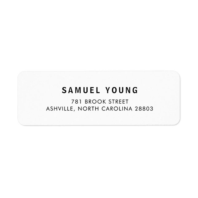 Black and White Bold Name Business Return Address (Front)