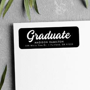 Black and White Bold Script Graduation