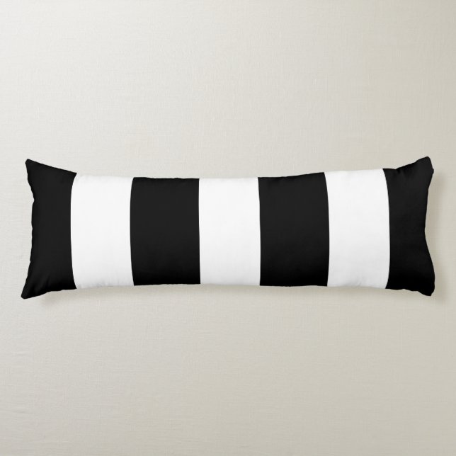 Black and White Bold Stripes Pattern Body Cushion (Front)