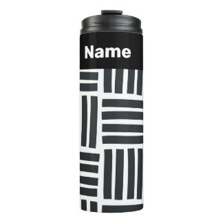 Black and White Bold Tissue Thermal Tumbler
