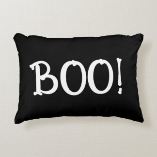 Black and White Bony Boo Decorative Cushion