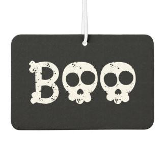 Black and White Bony Skull Boo Car Air Freshener