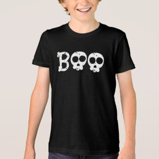 Black and White Bony Skull Boo Tri-Blend Shirt