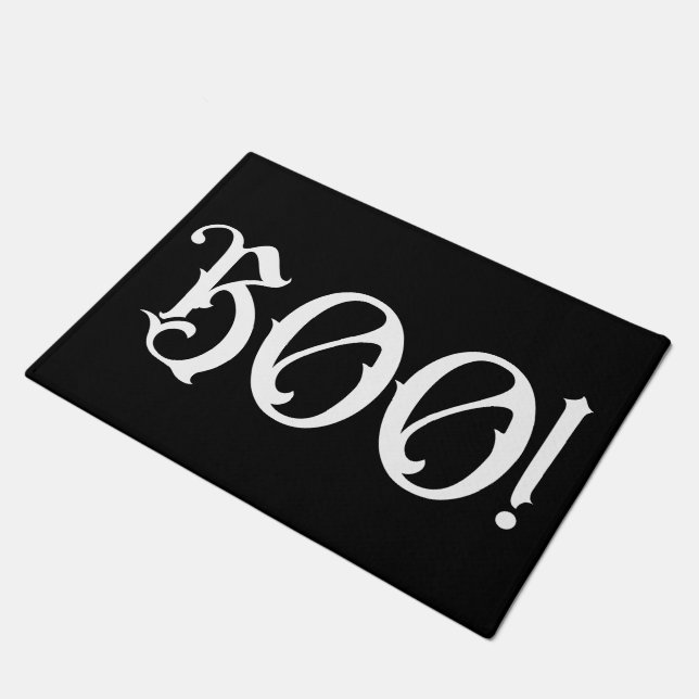 Black and White Boo! Doormat (Angled)