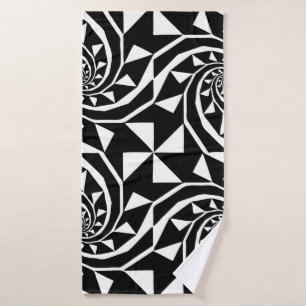 Black and white bord design, ornament art, home bath towel