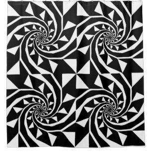 Black and white bord design, ornament art, home shower curtain