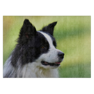 Black and White Border Collie Dog Cutting Board
