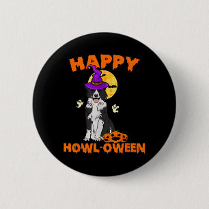 Black And White Border Collie Dog Witch Happy 6 Cm Round Badge