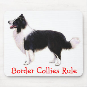 Black And White Border Collie Puppy Dog Mouse Mat