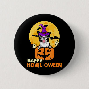 Black And White Border Collie Witch Dog Happy 6 Cm Round Badge