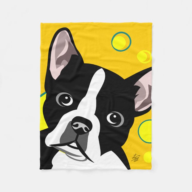 Black and White Boston Terrier Blankets (Front)