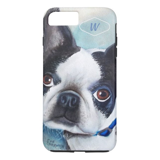 BLACK AND WHITE BOSTON TERRIER Case-Mate iPhone CASE (Back)