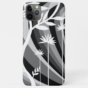 Black and White Botanical Illustration Curved Back iPhone 11 Pro Max Case
