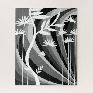 Black and White Botanical Illustration Jigsaw Puzzle
