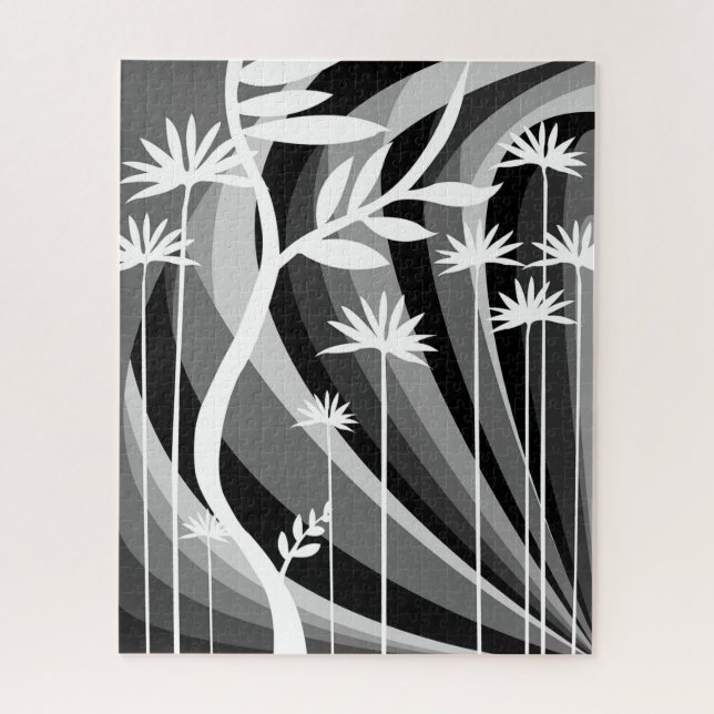 Black and White Botanical Illustration Jigsaw Puzzle (Vertical)
