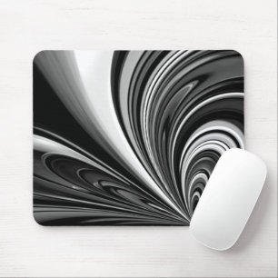 Black and White Bow Abstract Mouse Mat