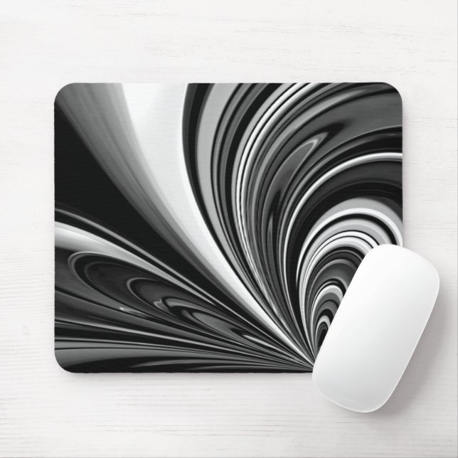 Black and White Bow Abstract Mouse Mat (With Mouse)