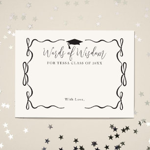 Black and White Bow Girl High School Graduation Enclosure Card