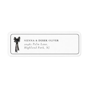 Black and White Bow Return Address