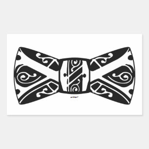 Black and White Bow Tie Rectangular Sticker