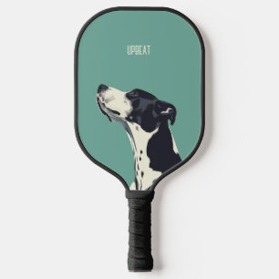 Black and White Boxer Pickleball Paddle