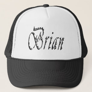 Black And White Brian Name Logo, Trucker Hat