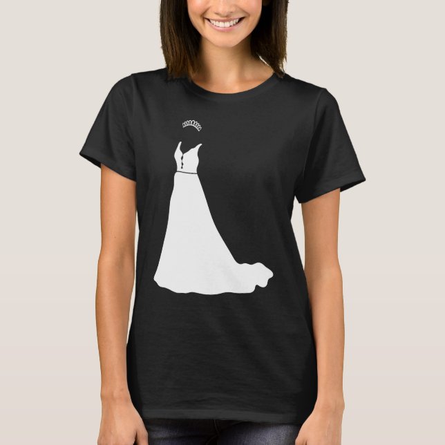 Black and white bridal dress wedding T-Shirt (Front)
