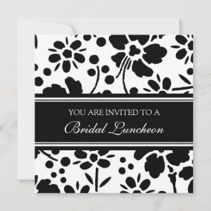 Black and White Bridal Luncheon Invitation Cards