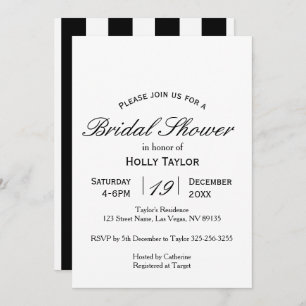 Black and White Bridal Shower Invitation