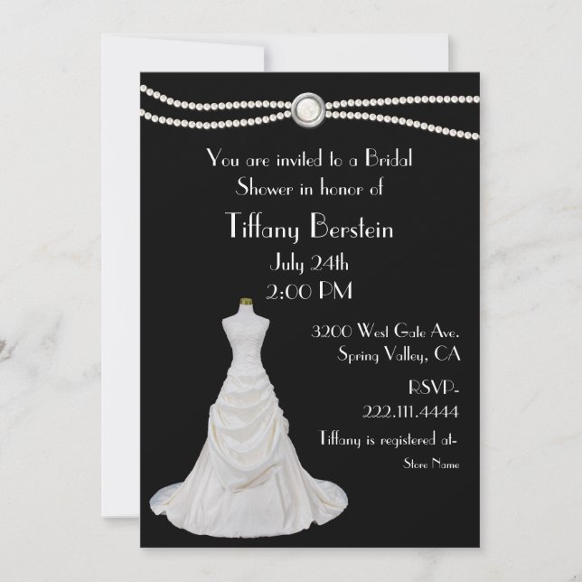 Black and White Bridal Shower Invitation (Front)