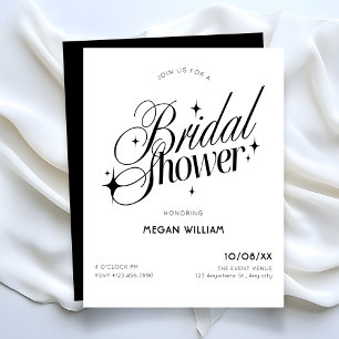 Black and white bridal shower invitation