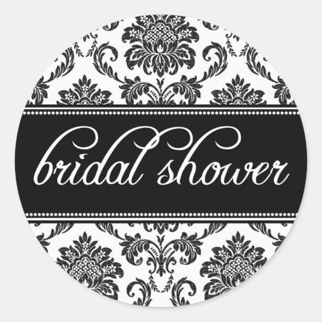 Black and White Bridal Shower Stickers (Front)