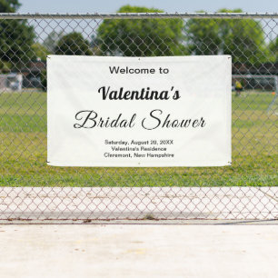 Black and White Bridal Shower Theme Rectangle Banner