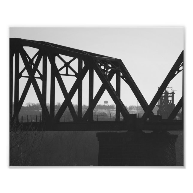Black and White Bridge Photo Print (Front)