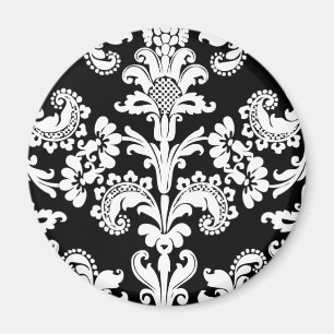 Black and White Brocade Magnet