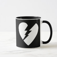 Black and White Broken Heart Vector Art