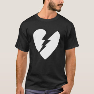 Black and White Broken Heart Vector Art T-Shirt