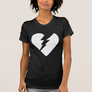 Black and White Broken Heart Vector Art T-Shirt