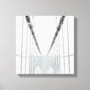 Black and White Brooklyn Brige Canvas Print